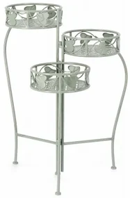 Suport pliabil pentru 3 ghivece, din metal, Harriet Round Verde Mint, Ø22xH65 cm