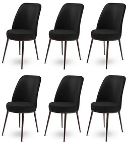 Set de scaune de sufragerie Dexa Black, 6 buc., 6 buc.