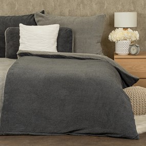 Lenjerie de pat din blăniță 4Home Teddy gri,140 x 200 cm, 70 x 90 cm