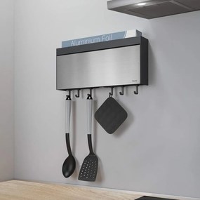 Suport de perete pentru prosoape de hârtie și folii de bucătărie Metaltex Tango Inox