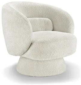 Fotoliu pivotant tesatura boucle alb BOSSA NOVA