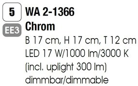 Aplica LED design LUX PRISM, chrome
