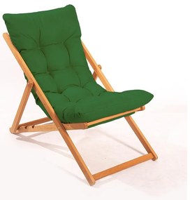 Șezlong de grădină verde/fag