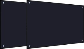 vidaXL Panou de bucătărie 2 pcs Negru 90 x 60 cm sticlă securizată