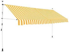 Copertina retractabila manual, portocaliu si alb, 350 cm, dungi