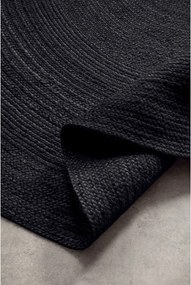 Covor negru reversibil/țesut manual rotund din iută ø 140 cm Braided – Hanse Home