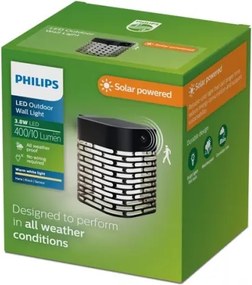 Philips - Aplica solară de perete cu senzor HARA, LED/3,8 W/3,7 V 800 mAh IP44