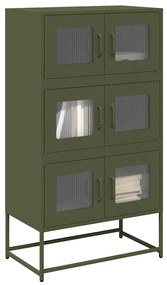 vidaXL Dulap înalt, verde măsliniu, 68x39x123 cm, oțel