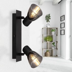 Spot de perete CLAUDE 2xE14/40W/230V negru Globo 54307-2