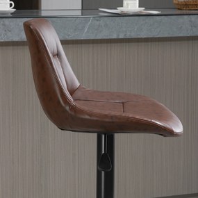 HOMCOM Set 2 Scaune de Bar, Scaune înalte, reglabile în înălțime, incl. Suport pentru Picioare, 46.5cm x 50cm x 108cm, Negru + Maro | Aosom Romania