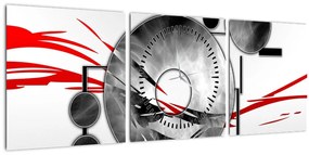 Tablou abstract (cu ceas) (90x30 cm)