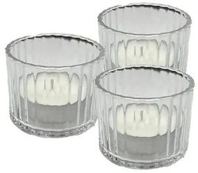 Set 3 sfesnice din sticla LUCID, 6 cm