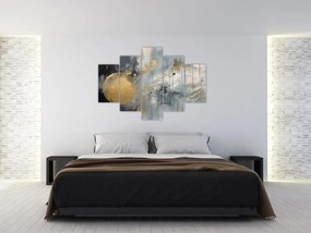 Tablou - Abstracție cu minge de aur (150x105 cm)