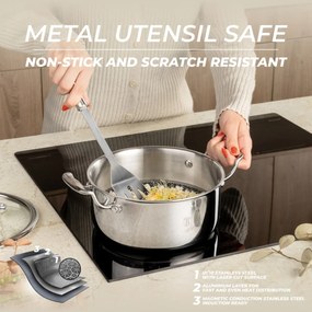 Set oale si tigai inox 6 piese Eternal Berlinger Haus BH 8517, compatibile inductie si cuptor