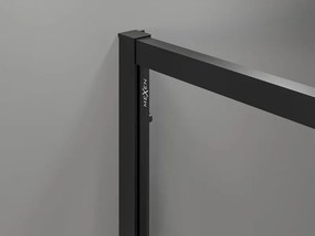 Mexen Exo cabină de duș semicirculară asimetrică de tip culisant 90 x 80 cm, transparent, negru - 8132-090-080-70-00