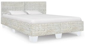 vidaXL Cadru de pat, gri, 160 x 200 cm, ratan natural