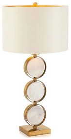 Veioza Pearl, 32x32x65 cm, e27, 40 w, metal/textil, alb/bronz