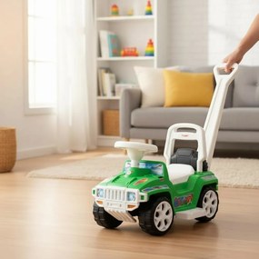 Masinuta copii si bebe NOVOKIDS™ My first SUV Car XXL , Lungime 85 cm, Maner de impins pentru parinti detasabil, Functie trotineta fara pedale,