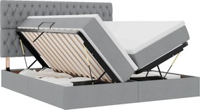 vidaXL Pat cu storage Gri deschis 180 x 200 cm Piele artificială