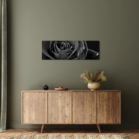 Tablou - Trandafir roșu aprins (cu ceas) (90x30 cm)