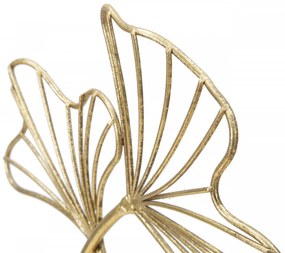 Decoratiune frunze aurii din metal, 25x8,5x35 cm, Leaf Mauro Ferretti