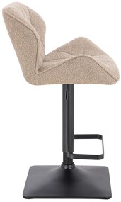 HR111KW Scaun Latte Boucle cu Bază Neagră