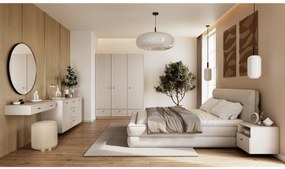 Comodă suspendată Lorini 150 cm cu sertare - cașmir / mânere negre T-bar