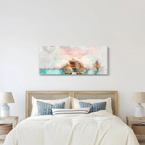 Tablou - Maldive, debarcader din lemn (120x50 cm)