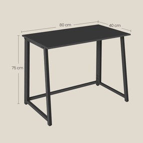 Set pentru birou – birou pliabil ZARIMO 80×40 cm negru + scaun de birou AVOLA VELVET negru