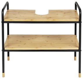 Dulap sub chiuvetă negru/natural din bambus 70x60 cm Loft – Wenko