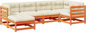 vidaXL Set mobilier de grădină cu perne, 6 piese, lemn masiv de pin