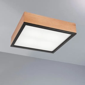 Plafonieră OAK SQUARE 4xE27/15W/230V 39x39 cm stejar/negru