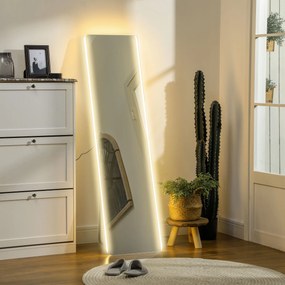 HOMCOM Oglindă întreagă cu LED-uri, control tactil, reglabil, fără ramă, 40 x 150 cm | Aosom Romania