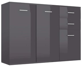 800701 vidaXL Servantă, gri extralucios, 105 x 30 x 75 cm, PAL
