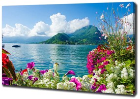 Pictură pe pânză Flori pe lac