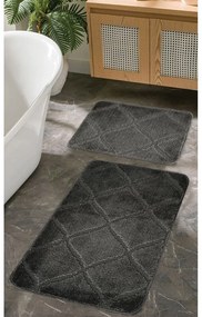 Covorașe de baie gri-antracit 2 buc. 50x80 cm Cizgili – Foutastic