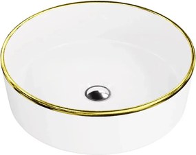 Lavoar pe blat Rune Thora rotund 37 cm alb-auriu lucios