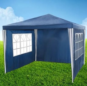CORT PAVILION DE GRĂDINĂ 3X3 M + 3 PEREȚI BLUE