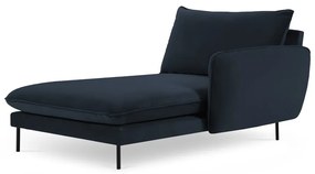 Șezlong albastru închis cu tapițerie din catifea (cu colțar pe partea dreaptă) Vienna – Cosmopolitan Design