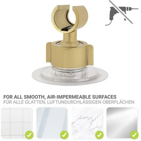 Suport pentru capul de duș auriu autoadeziv din plastic Libertà – Wenko