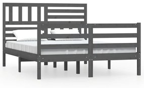3101085 vidaXL Cadru de pat, gri, 120x200 cm, lemn masiv