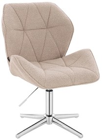 HR212CROSS Scaun Latte Boucle cu Bază Cromata