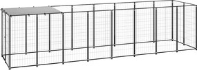 vidaXL Padoc pentru câini, negru, 4,84 m², oțel