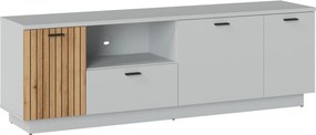 Comoda TV VERO, alb/stejar, PAL laminat, 180x40x59 cm