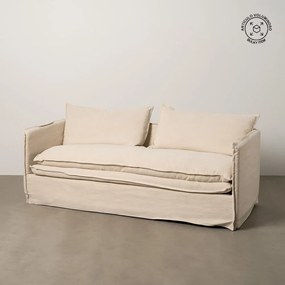Canapea crem cu tapițerie din in 210 cm – Ixia