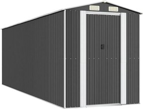 vidaXL Șopron de grădină, antracit, 192x606x223 cm, oțel galvanizat