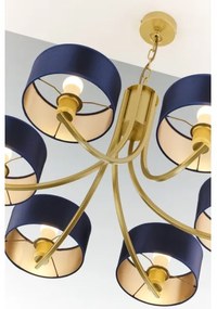 Jupiter 2095 - Candelabru ARTHUR cu lanț 6xE27/15W/230V albastru/auriu