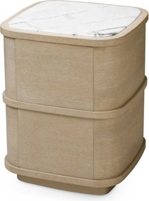 Noptiera/ masuta laterala design LUX Cabana S, furnir stejar albit