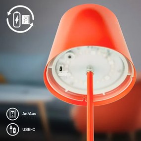 Briloner 7510012-LED RGB dimabilă lampă de masă CALIDA 2,5W/5V IP44 1200mAh portocalie