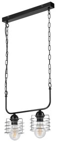 Lustră pe lanț MORGAN 2xE27/60W/230V neagră/crom